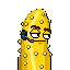 Bare cucumber with a phone headset