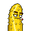 Bare cucumber with a cigarette